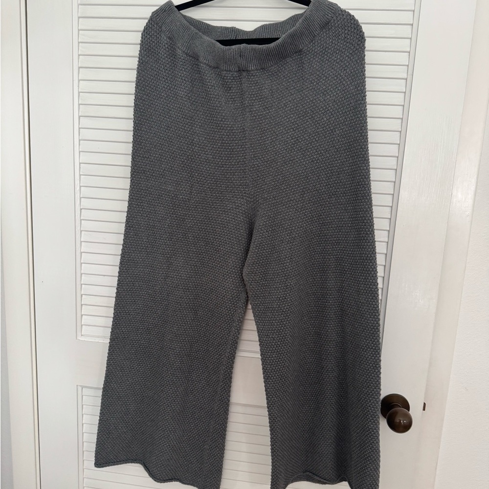 FP Movement by Free People Gray Wide-Leg Knit Trousers